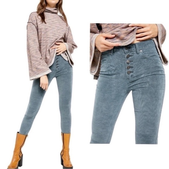 We The Free Pants - Wee the Free Corduroy Sun Chaser Blue Green Gray Pants